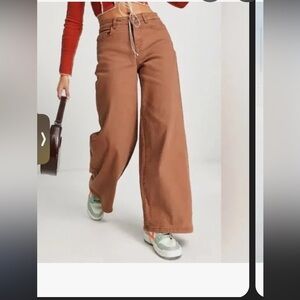 We The Free Brown Flare Wide Leg Jeans Gia CRVY
